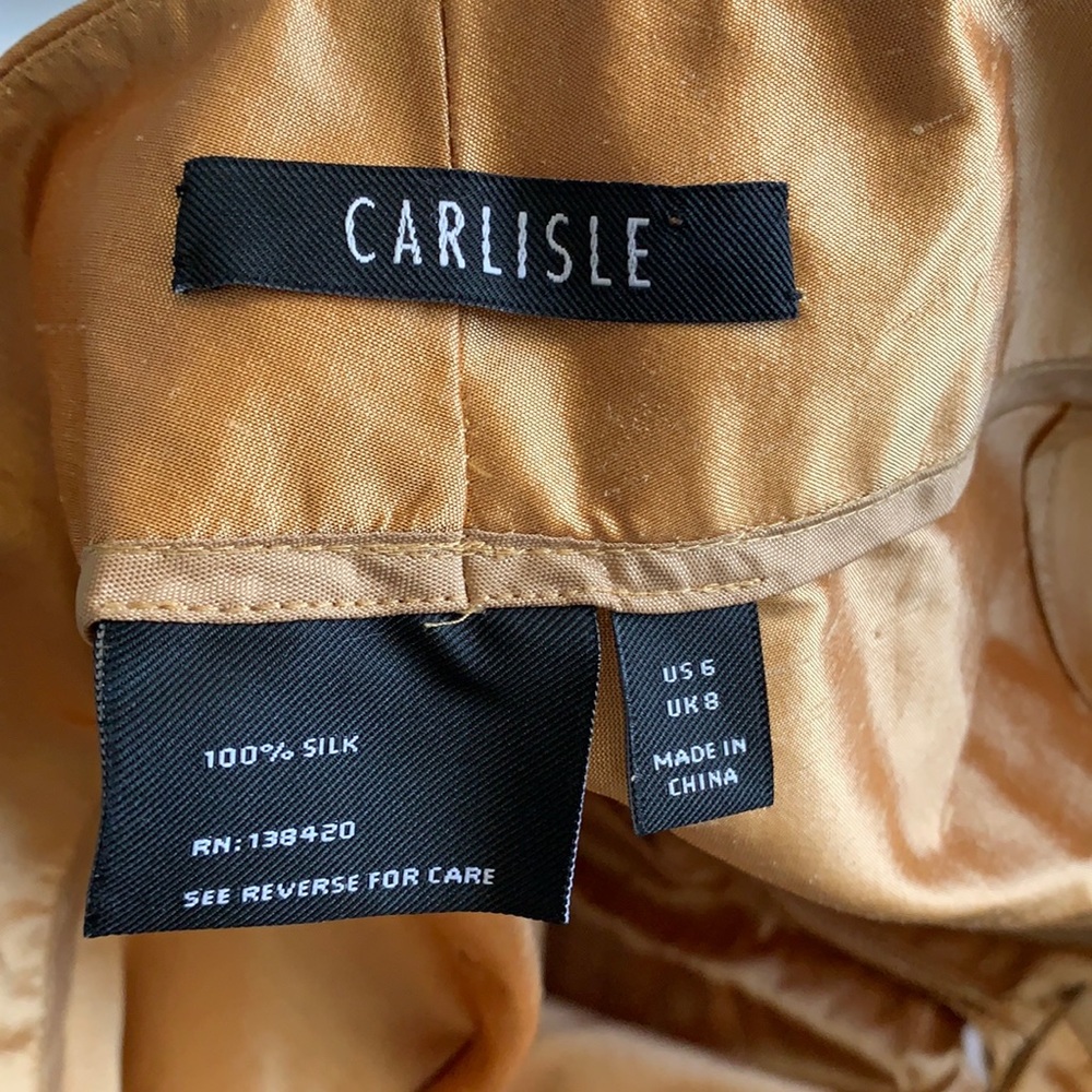 NWT CARLISLE size 6 silk goldtone pants in excellent condition - Picture 5 of 7